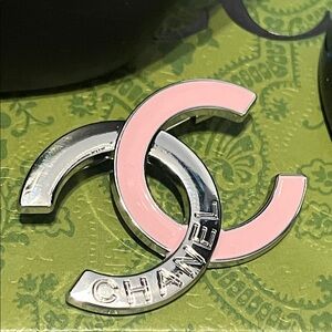 Silver Designer Logo Brooch